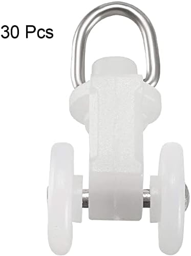 XYWHPGV Rouleaux de rail de rideau Supports à roues doubles en plastique Rail de draperie Planeur coulissant pour rideaux de douche Rideau de douche 20mm Rail carré 30 pièces(9fd33 e7080 33690 cab2c 7 - Nail Gallerys