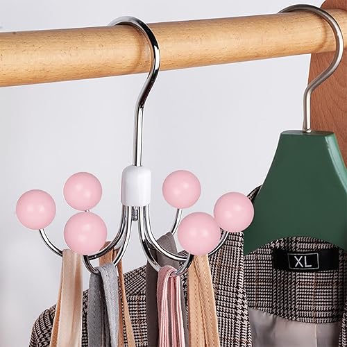 Cintre de ceinture rotatif à six griffes - Organiseur de portefeuille avec extrémité sphérique - Cintre rotatif à 360 ° - Support de sac pour armoire - Nail Gallerys