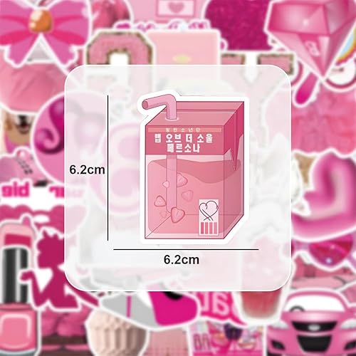 2 X 50 Pièces Rose Autocollants Bar-bie, Autocollants de Dessins Animés pour Barbi, Autocollants Esthétiques, Autocollants de la Série Rose, Mignon Sticker pour Enfants, Bouteille D'eau, Bagages - Nail Gallerys