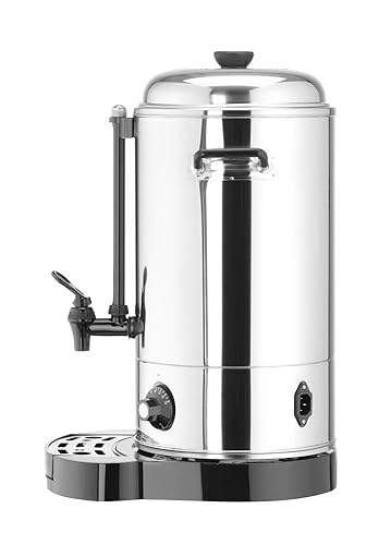 HENDI Distributeur à boissons chaudes, double paroi, pour vin chaud et eau bouillante (pas pour chocolat chaud), ~110°C, protection anti-chauffe à sec,9L, 230V, 2200W, 343x345x(H)517mm, inox - Nail Gallerys