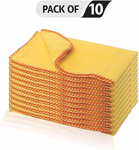 Lot de 10 chiffons de nettoyage pour voiture, vélo, fenêtre, TV, table d'enfant, cuisine, PC, chiffon doux pour huiler, bois, coton, facile à nettoyer, réutilisable et lavable - Lot de 10, 30 cm x 33 - Nail Gallerys