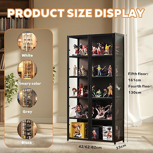 pour Collection, Résistant à la Poussière, Idéal pour la Maison et Le Bureau, (62 x 33 x 161 cm, 5 Couches, Couleur Primaire) - Nail Gallerys