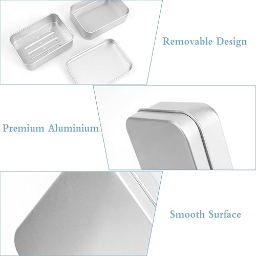 Boîte à Savon, 3PCS Porte Savons en Aluminium Solide, Boite à Savon de Voyage avec Égouttoir Amovible et Couvercle Étanche, Support Savon Portable Convient aux Salles de Bain Dortoirs Maison Douche - Nail Gallerys