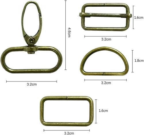 HEEFEN 40 pièces porte-clés en métal en vrac mousqueton pivotant en métal Dring ajusteur de ceinture ensemble bricolage artisanat pour ceinture, sac à dos, accessoires d'artisanat - Nail Gallerys
