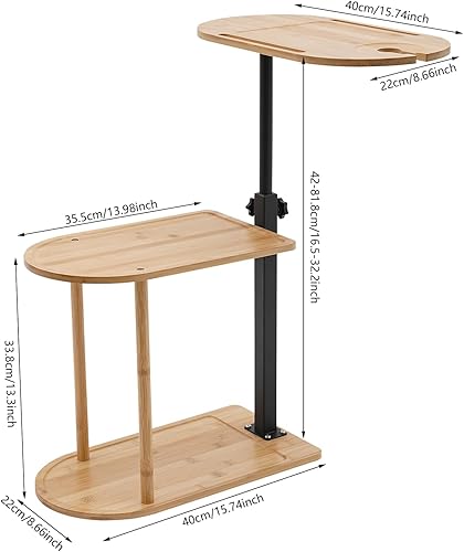 Plateau de baignoire autoportant à 3 niveaux - Hauteur réglable - Avec étagère à livres - Pour salle de bain - Nail Gallerys