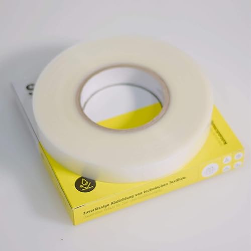 Saxony Tape Ruban d'étanchéité transparent 0,09 mm d'épaisseur pour coutures décoratives et fonctionnelles de vêtements et textiles techniques, transfert facile par repassage (25 m x 14 mm) - Nail Gallerys