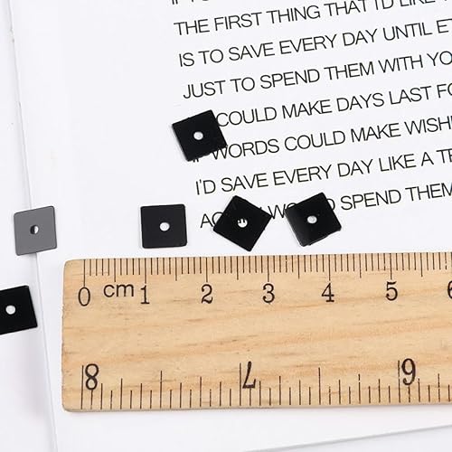 500 pièces/lot 7mm plat carré forme paillettes Paillettes couture mariage artisanat PVC plat lâche paillettes pour femmes vêtements accessoires-noir - Nail Gallerys