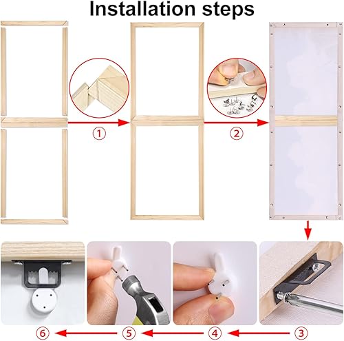 Cozylkx Kit De Barres De Châssis en Bois pour Peinture à l'huile, 40 x 60 Cm, Cadres en Bois pour Peinture, Affiches Et Arts De L'aiguille - Facile à Assembler - Nail Gallerys