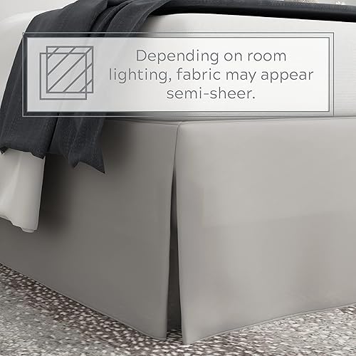 Bed Maker's Cache-sommier « Never Lift Your Mattress » de Style Classique, Tissu Infroissable à Faible Entretien, Longueur de Chute Traditionnelle de 35,6 cm, lit Double, Argent Doux - Nail Gallerys