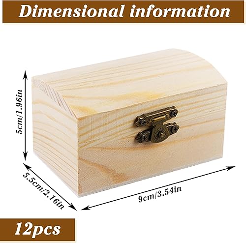 Lot De 12 Mini Coffres Au Trésor, Coffre Au Trésor En Bois Vintage, Coffre Au Trésor Vintage, Coffres Au Trésor En Bois, Petite Boite En Bois, Boîte De Rangement En Bois Pour Ranger Collier 9*5,5*5 CM - Nail Gallerys