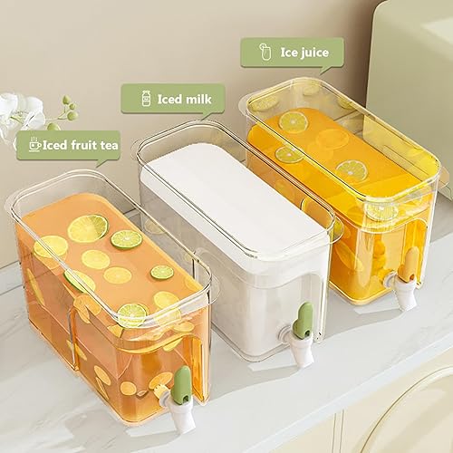 Distributeur d'eau avec robinet de boisson alimentaire Tap 4L Dispensateur de boisson scellée avec double filtres Inclinaison de jus d'été en bas pour réfrigérateur, vert herbe, distributeur de boiss - Nail Gallerys