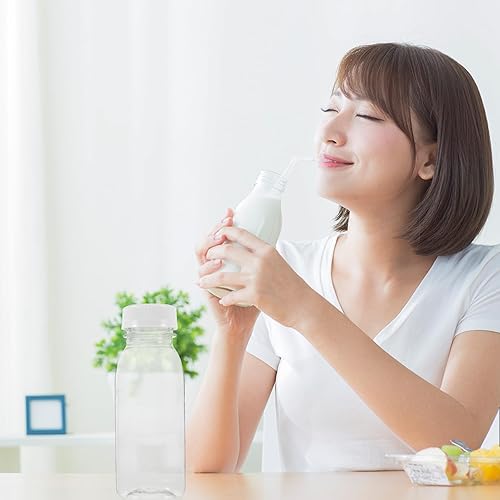 Housoutil Lot de 10 bouteilles de lait en plastique à remplir, 200 ml, réutilisables, vides, grand récipient transparent pour jus, lait et autres boissons - Nail Gallerys