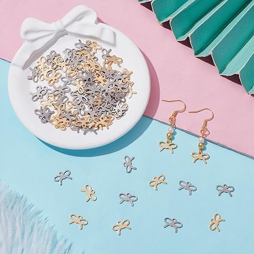 UNICRAFTALE 100 Pièces 2 Couleurs Breloques Coquillage Océan 304 Breloques Coquille Acier Inoxydable Pendentifs Animaux Marins Métal pour DIY Bracelets Collier Boucles D'Oreilles Fabrication de Bijoux - Nail Gallerys