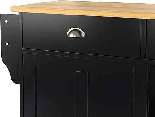 Chariot de salle à manger, buffet, 112 x 40 (70) x 94 cm, noir, plan de travail pliable, aspect bois massif, avec portes de rangement, roulettes et pieds en bois massif interchangeables, convient pour - Nail Gallerys