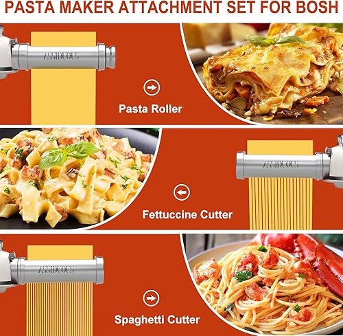 Accessoire de pâtes pour Bosch Mum5 Mum4, accessoire à pâtes en acier inoxydable SUS304, rouleau à pâtes, spaghetti, fettuccine, compatible avec les robots de cuisine Bosch MUM5 MUM4 et partie de la - Nail Gallerys