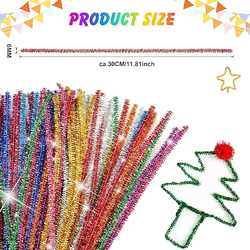 Chenille Pailletée,100Pcs Fil de Chenille Éclair Fil Chenille 30cm Courbé en Peluche Artisanat Fil Chenille Multicolores pour Bricolage Artisanat Créatif 10 Couleurs) - Nail Gallerys