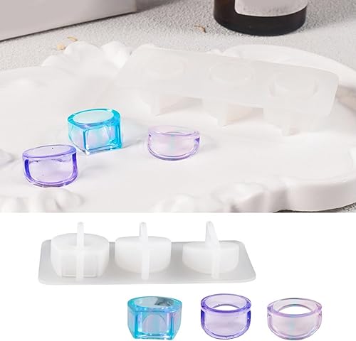 Moules en silicone pour fabrication de bagues et bijoux en résine époxy à 3 anneaux - Nail Gallerys