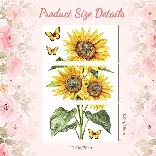 Peacoblue Autocollants de Transfert à Frotter pour Meubles et Loisirs Créatifs 15x30 cm, Motif Marguerite vintage pour album, 3 pièces, transfert UV DTF étanche pour tiroir, commode, verre - Nail Gallerys