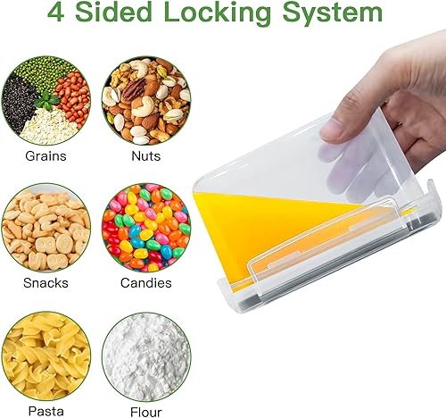 GIKERSY 9 × 0.8L Boite Rangement Cuisine Lot de, Bocaux Hermetiques Alimentaires en Plastique Scellée avec Couvercle, Pour Stocker les Cereales, Pâtes, Farine, Nourriture pour Animaux de Compagnie - Nail Gallerys