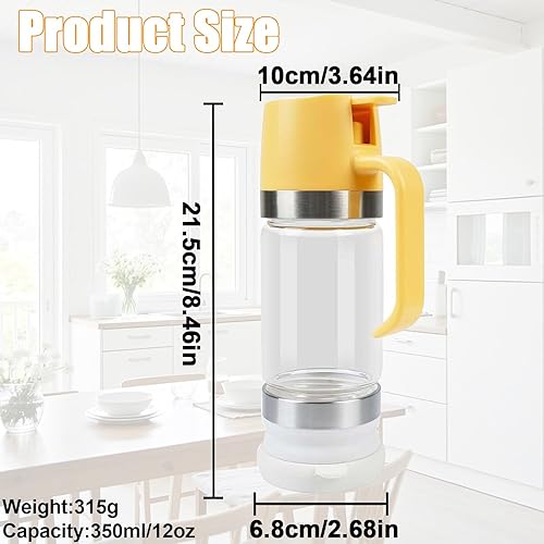 Zillary Pot De Miel En Verre, 350 Ml Distributeur Miel, Distributeur Miel Avec Appuyer Sur La Gâchette, Pot De Sirop En Verre Borosilicate, Pour Stockage Et Distribution Miel Et De Sirop (Jaune) - Nail Gallerys