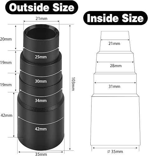 FVFVAHO Lot de 2 adaptateurs de tuyau d'aspirateur à quatre couches pour aspirateur - 25/29/32/40 mm - Nail Gallerys