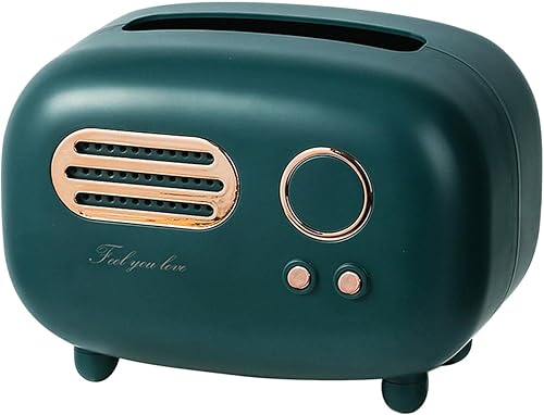 Fenteer Boîte de Tissu Couvre, en Plastique Vintage Radio en Forme de Détenteurs de Boîte À Mouchoirs, Distributeur de Serviettes Accueil Cabinet de Table - Vert - Nail Gallerys