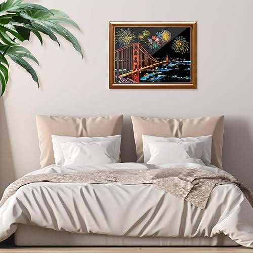 Giantree Lot de 14 peintures à gratter pour adultes, peinture par scratch arc-en-ciel, peinture à gratter pour adultes, tableau à gratter paysage avec outils d'art créatifs pour loisirs créatifs (14 - Nail Gallerys