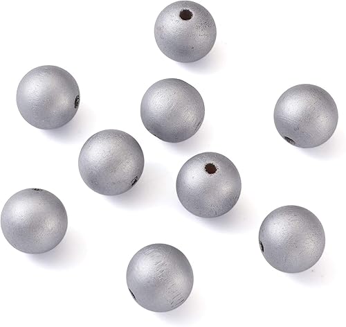 Cheriswelry - Lot de 200 perles rondes en bois naturel noir de 10 mm pour la fabrication de bijoux et de bracelets - Trou : 3,5 mm - Nail Gallerys