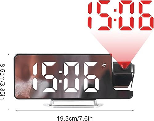 Réveil projecteur de Chevet, Horloge de Projection de Plafond, Affichage LED à Gradation Automatique, Design décoratif Moderne, minuterie réglable pour Salon, Chambre à Coucher, Salle de - Nail Gallerys