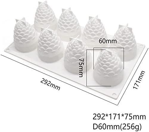 Moule en silicone 3D en forme de pommes de pin pour Noël, décoration de gâteaux, gelée, bonbons, chocolat, savon, glaçons, etc. Blanc - Nail Gallerys