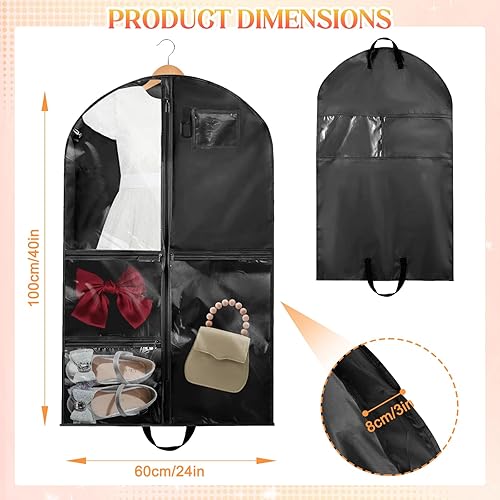 Monemey 2PCS Housses de Vêtements,Housse Vetements à Suspendre avec Plusieurs Poches pour Enfants et Adultes,Housse de Protection pour Vêtements Imperméables avec Zip pour Danseurs - Nail Gallerys