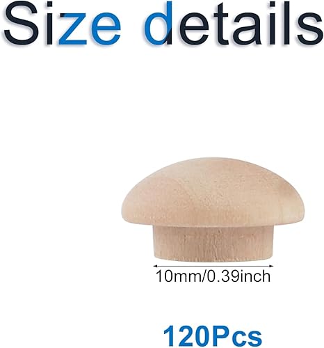 INCREWAY Lot de 120 bouchons en bois de hêtre Beige 25 mm - Nail Gallerys