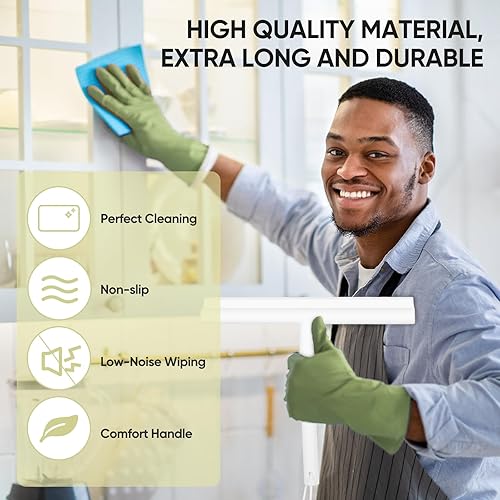 LORESJOY Raclette Douche, Silicone Raclette Vitre, Raclette Vitre Douche, avec Cordon de Suspension et Support, pour Raclette de Fenêtre, Salle De Bain, Miroir, Nettoyage de Verre, Carrelage(Blanc) - Nail Gallerys