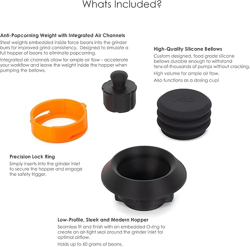 FusedLine Trémie à dose unique avec soufflet en silicone et poids anti-popcorn | Compatible avec Breville Barista Express, Pro, Touch et Impress | Noir - Nail Gallerys