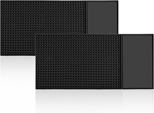 Thinkingwings Lot de 2 tapis de bar 30 x 15 cm en caoutchouc pour égouttoir à vaisselle séchage rapide des verres noirs pour bar, club, cuisine, restaurants, comptoirs - Nail Gallerys