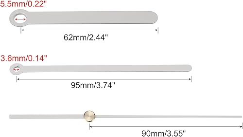 PATIKIL Kit de Remplacement des Aiguilles D'Horloge, 12 Ensembles de Kits de Remplacement des Aiguilles D'Horloge, Mouvement de Mécanisme D'Horloge en Aluminium, Blanc, A04 - Nail Gallerys