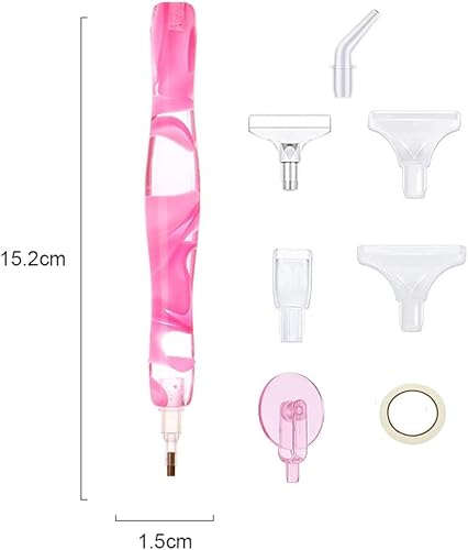 1pc Stylo diamant livré avec 7 forets diamantés，Broderie diamant accessoires，Diamont.painting，Crayon ，Pour adultes enfants débutants peinture et nail art（Rose） - Nail Gallerys