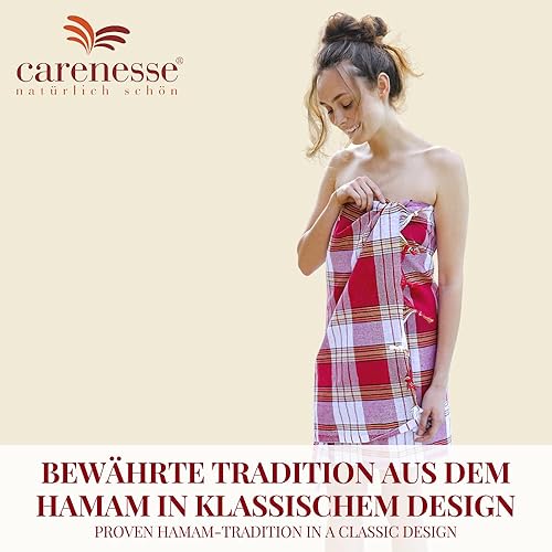 Carenesse Serviette de Hammam Classique à Carreaux Rouge, 80 x 170 cm, 100% coton, léger, peu encombrant, pestemal, serviette de sauna, serviette de bain de plage, serviette de sport, serviette turque - Nail Gallerys