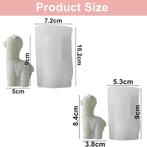Junhui 2 Pièce Moule Bougie Silicone, 3D Moule Silicone Bougie Alpaga, Moule à Bougie en Forme de Alpaga, Bougie Résine Époxy pour Décoration d'intérieur, Bougies Parfumées - Nail Gallerys