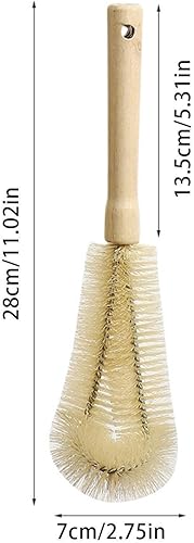 Goupillon pour Bouteille en Verre, Brosse Bouteille Efficace La Tête Est Penchée À 90 Degrés, Tête De Brosse en Forme L, Matériau en Nylon d'acier Inoxydable, Brosses De Nettoyage À 360 Degrés - Nail Gallerys
