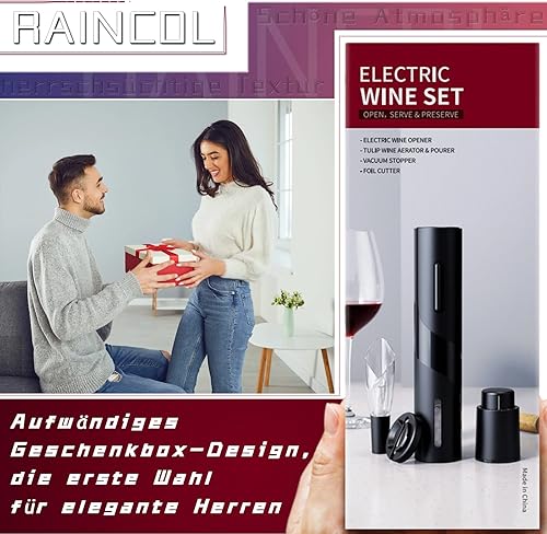 WenZBros Tire Bouchon Électrique,Ouvre Bouteille Professionnel pour Vin Sans Fil Décapsuleur Automatique avec Coupe-Capsule,pour la maison, le restaurant, les fêtes, comme cadeau pour la famille - Nail Gallerys