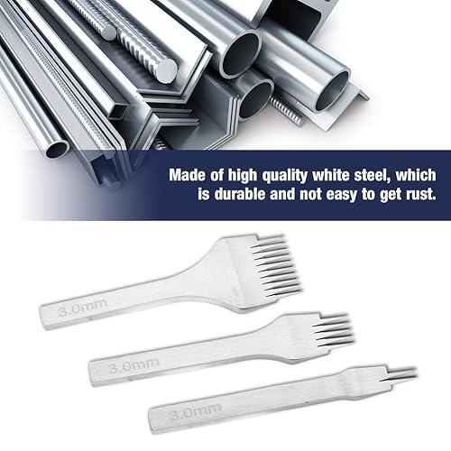 Outil de Perforation Poinçon Couture/Cuir pour Artisanat du Cuir Maroquinerie 2/5/10 Outil de Perforation à Griffes en Acier Blanc 2.7mm / 3.0mm / 3.38mm / 3.85mm(3.0mm) - Nail Gallerys