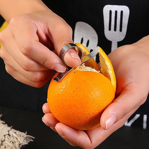 YUEMING 2 Pièces Éplucheur de Pelage Orange, Éplucheur D'orange Éplucheur de Fruits D'agrumes en Acier Inoxydable Eplucheur Facile d’Orange Trancheur Gadget de Cuisine - Nail Gallerys