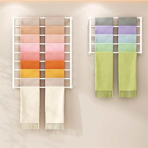 Présentoir mural en métal pour foulards, magasin de vêtements, étagères commerciales avec support de cou, idéal pour écharpes et pantalons, noir, 120 x 60 cm - Nail Gallerys