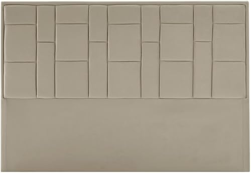 Vente-unique - Tête de lit 160 cm - Velours - Taupe - Hermine - Nail Gallerys