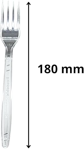 250 kits 2 en 1 de couverts réutilisables en plastique cristal : fourchette de 18 cm + couteau de 18 cm - Nail Gallerys