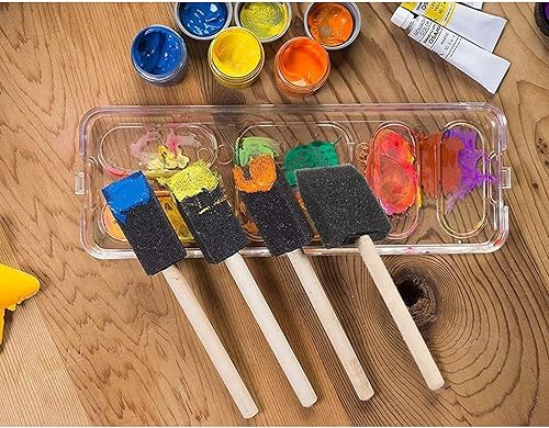 Pinceaux de Mousse Eponges Polyvalents - 4 Tailles Différentes avec Manches en Bois - Nail Gallerys