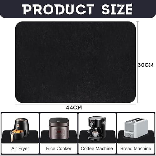 TOKSEO Lot de 2 tapis de protection contre la chaleur en feutre ignifuge - Plan de travail de cuisine antidérapant - Plaque de protection contre la chaleur pour machines à café, grille-pain, friteuse - Nail Gallerys