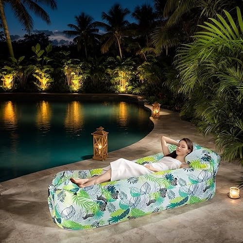 Canapé Gonflable - Canapé de Camping Gonflable pour Extérieur - Pliable Imperméable Confortable Portable pour Voyage Plage Cinéma et Usage Extérieur - Nail Gallerys