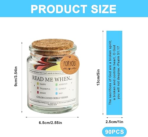 Versets bibliques inspirants dans un verre – 90 dictons bibliques uniques comme verre de prière et d'espoir, coffret cadeau chrétien avec citations, accessoires bibliques pour la foi et la motivation - Nail Gallerys